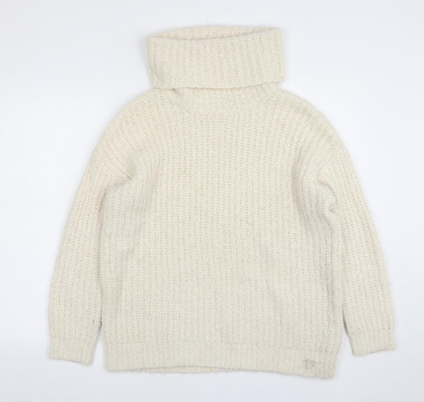 Marks and Spencer Womens Beige Roll Neck  Polyester Pullover Jumper Size M