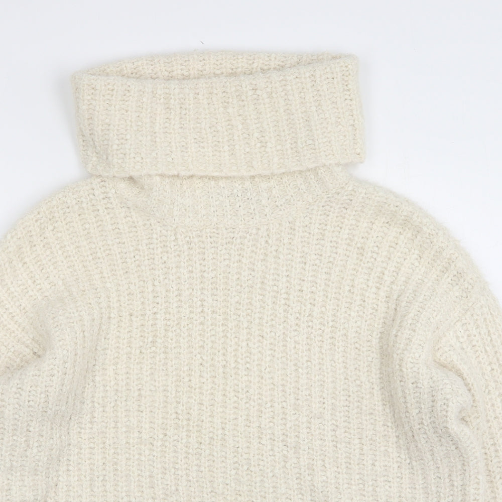 Marks and Spencer Womens Beige Roll Neck  Polyester Pullover Jumper Size M