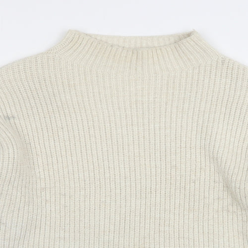 George Womens Beige High Neck  Acrylic Pullover Jumper Size M