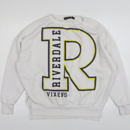 Primark Womens White  Polyester Pullover Sweatshirt Size 10   - Riverdale