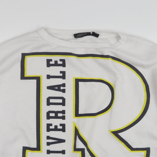 Primark Womens White  Polyester Pullover Sweatshirt Size 10   - Riverdale