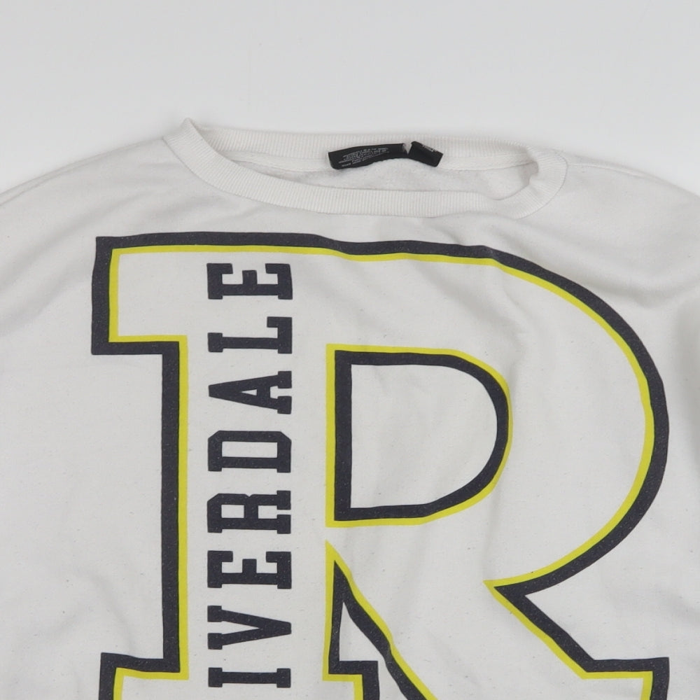 Primark Womens White  Polyester Pullover Sweatshirt Size 10   - Riverdale