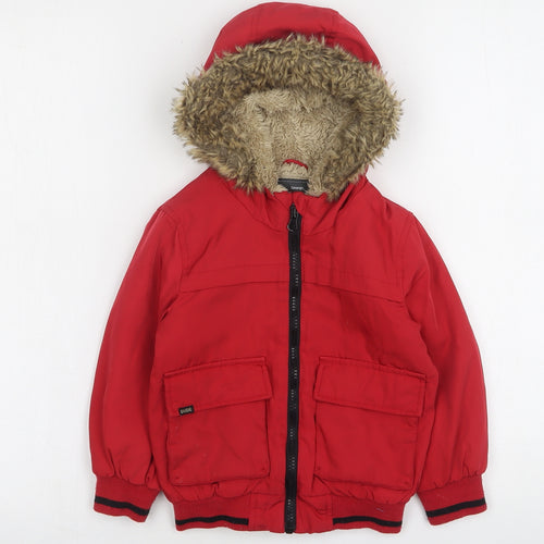 George Boys Red   Parka Coat Size 2-3 Years