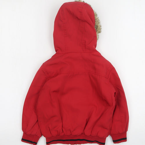 George Boys Red   Parka Coat Size 2-3 Years