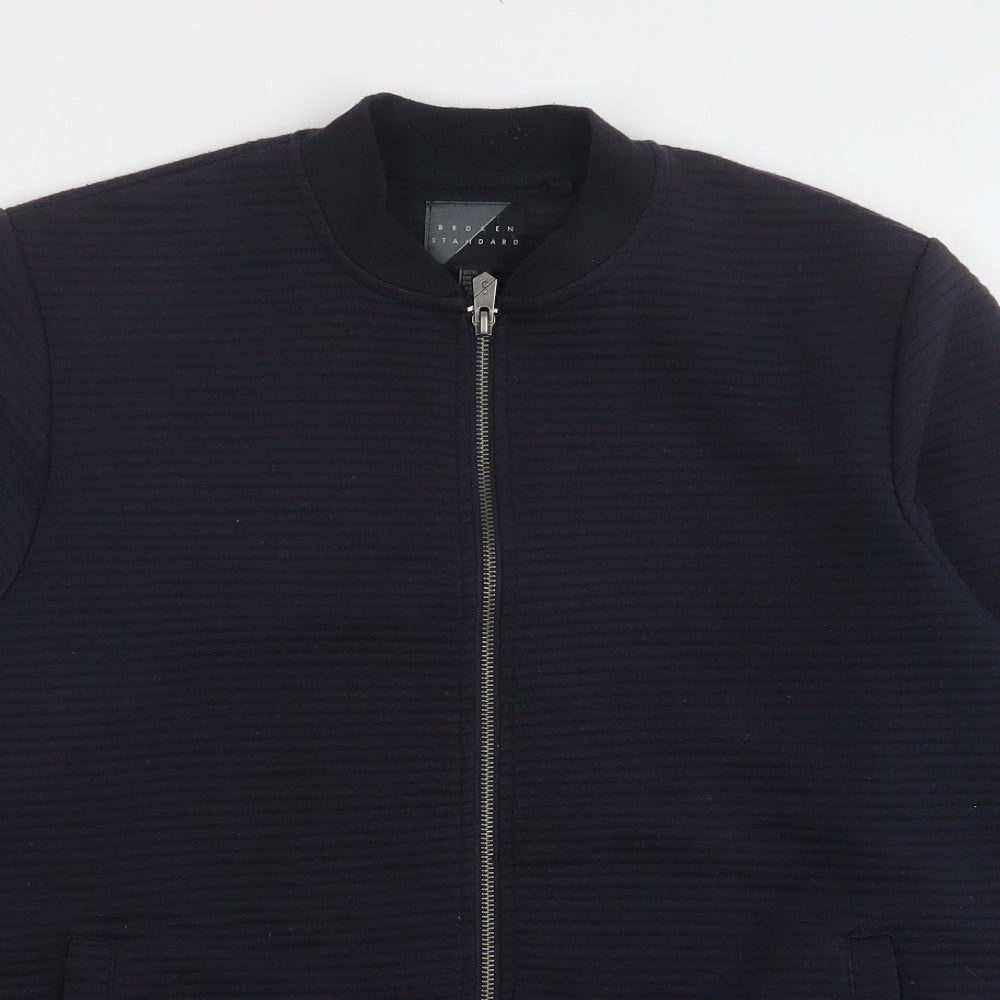 Broken Standards  Mens Blue  Polyester Full Zip Sweatshirt Size M