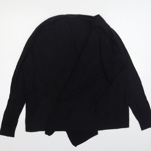 George Womens Black V-Neck  Acrylic Cardigan Jumper Size 14
