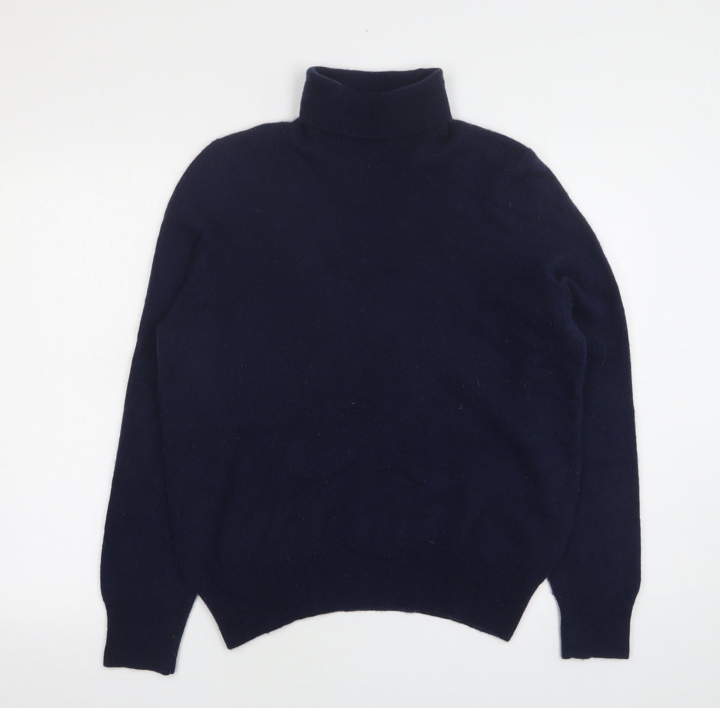 Marks and Spencer Womens Blue Roll Neck  Cashmere Pullover Jumper Size 14
