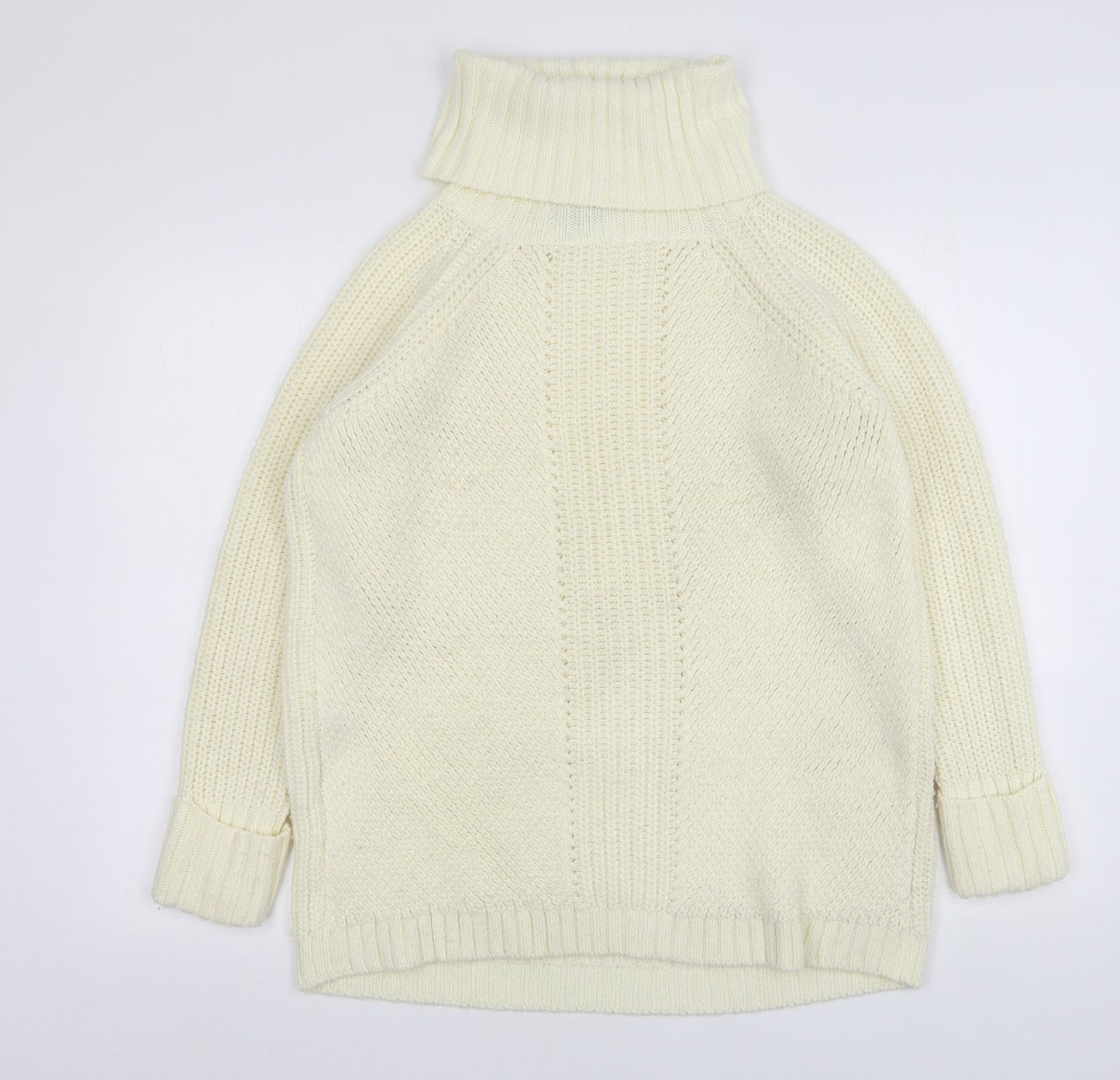 Dorothy Perkins Womens Ivory Roll Neck  Acrylic Pullover Jumper Size 16