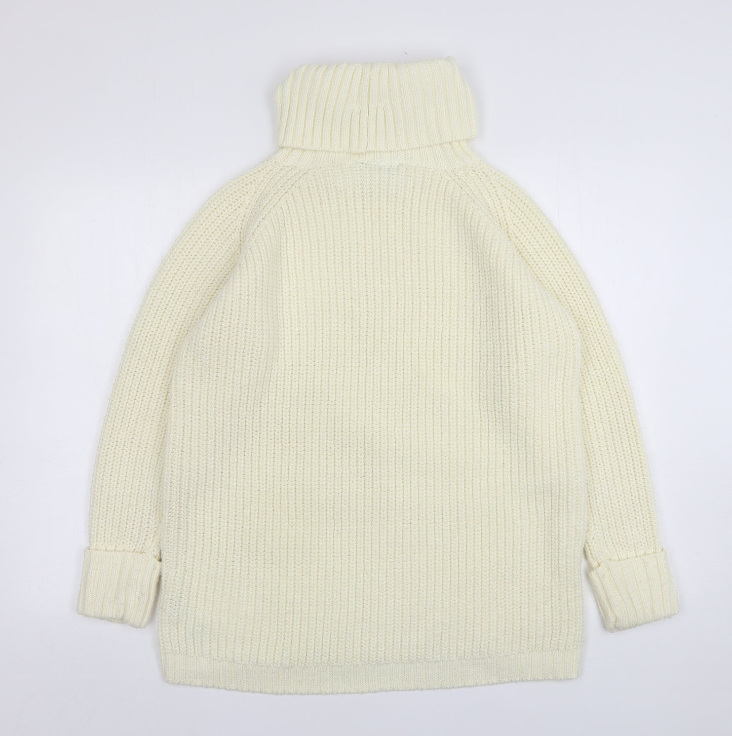 Dorothy Perkins Womens Ivory Roll Neck  Acrylic Pullover Jumper Size 16