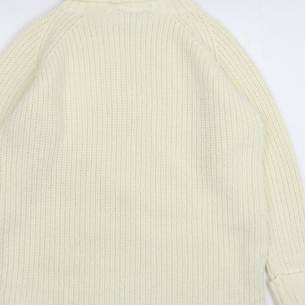 Dorothy Perkins Womens Ivory Roll Neck  Acrylic Pullover Jumper Size 16