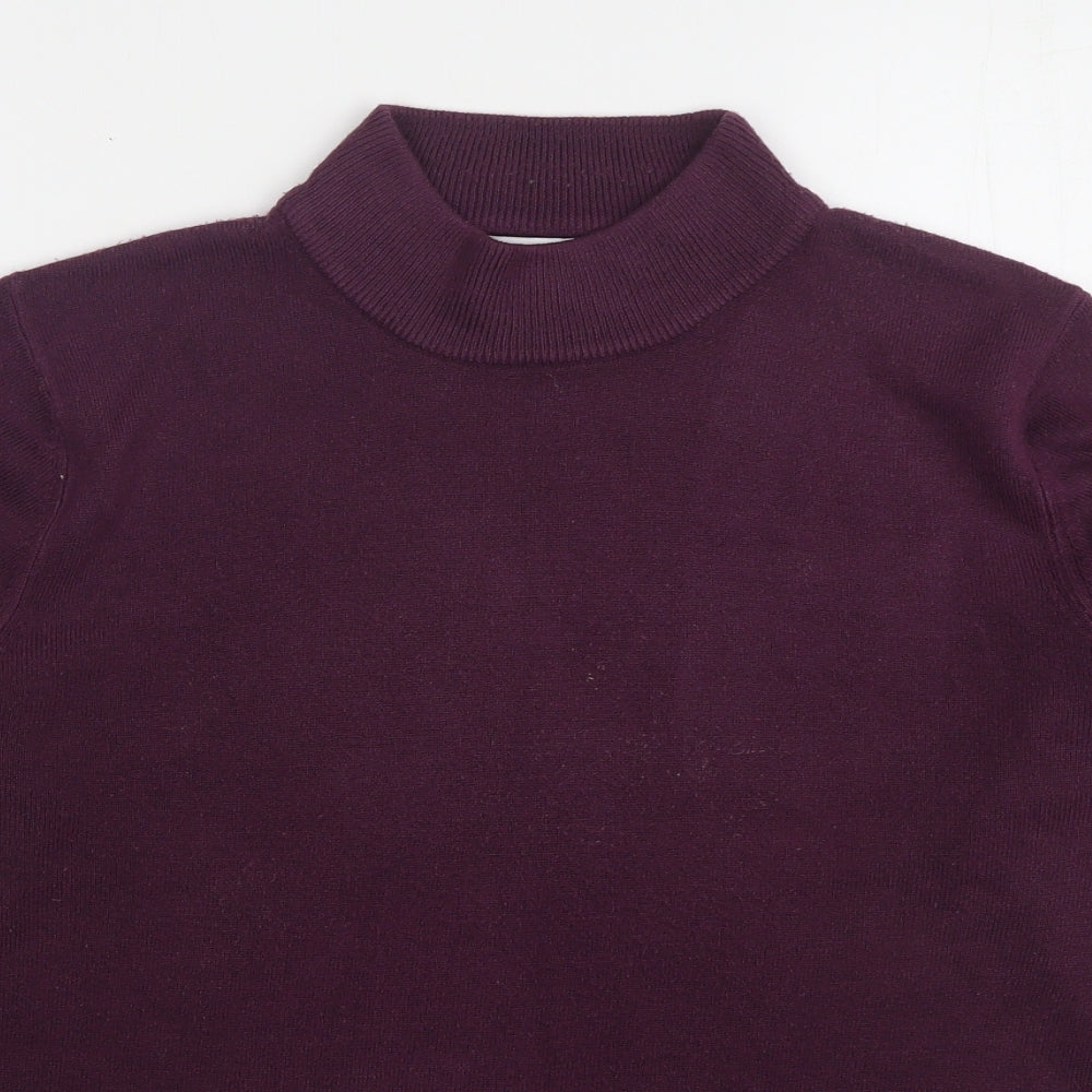 Papaya Womens Purple High Neck  Acrylic Pullover Jumper Size 18