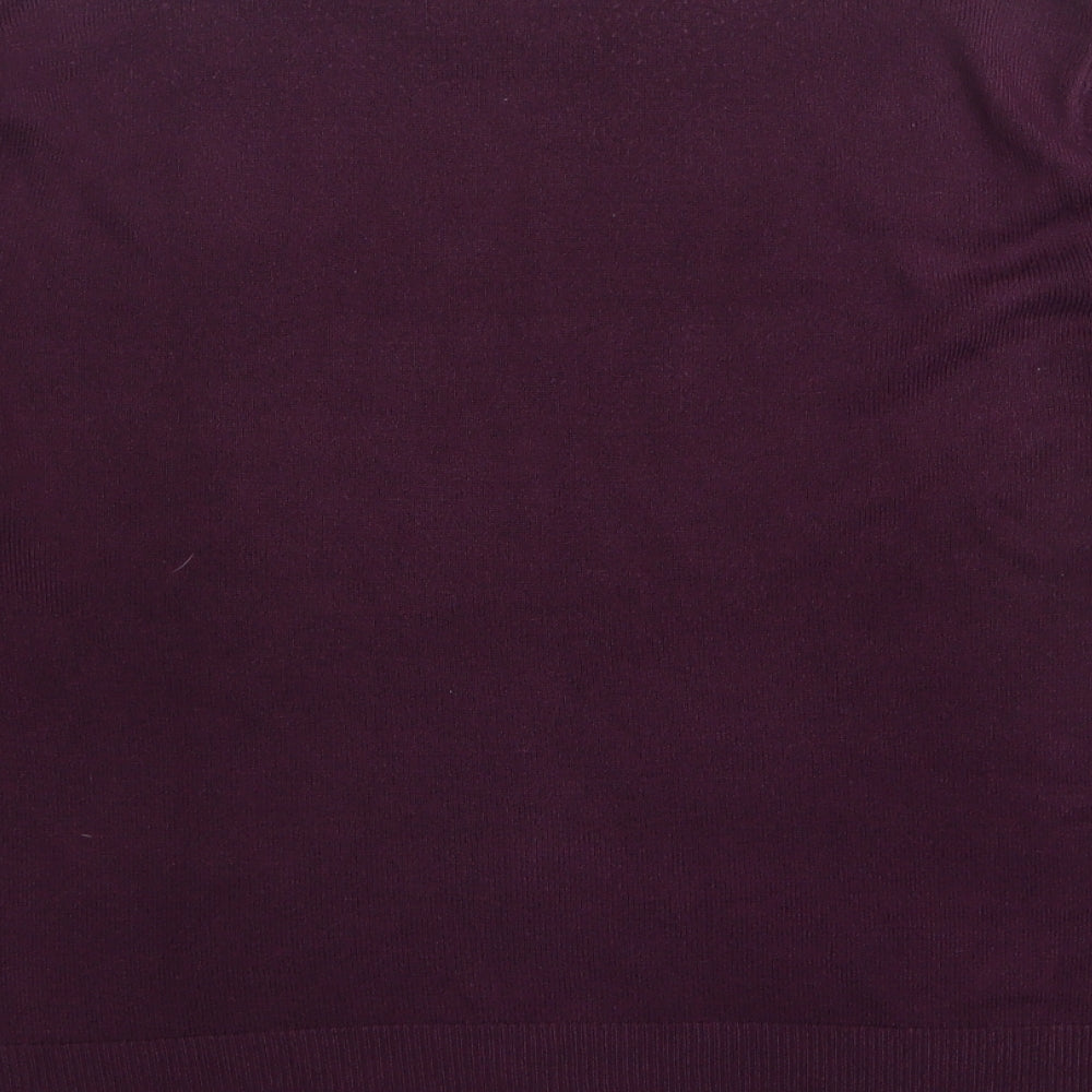 Papaya Womens Purple High Neck  Acrylic Pullover Jumper Size 18
