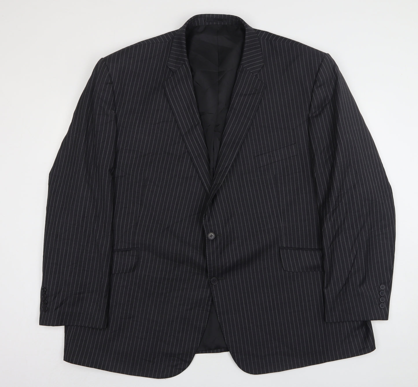 British Tailor Mens Grey Striped Wool Jacket Suit Jacket Size 56