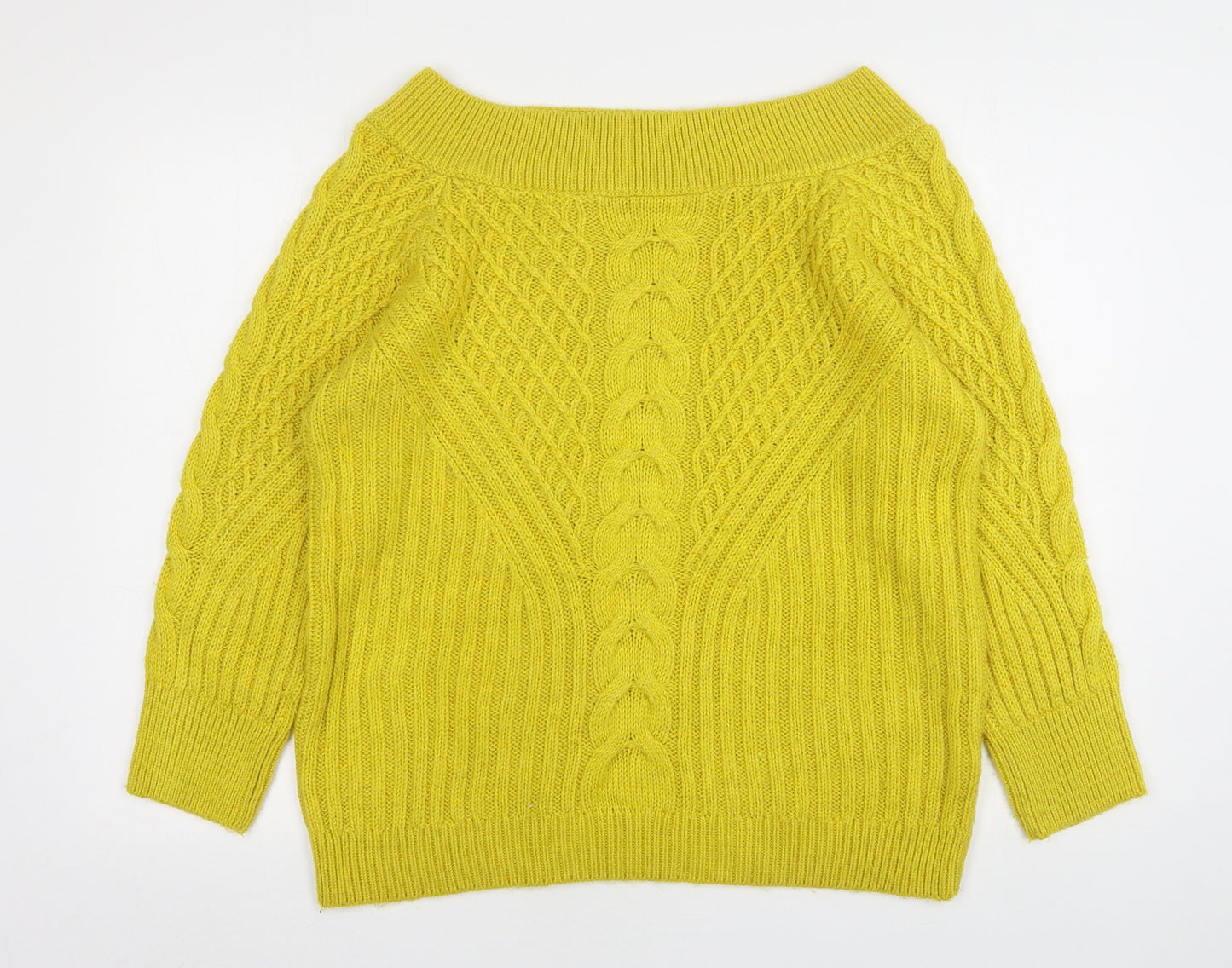 Papaya Womens Green Round Neck  Acrylic Pullover Jumper Size L