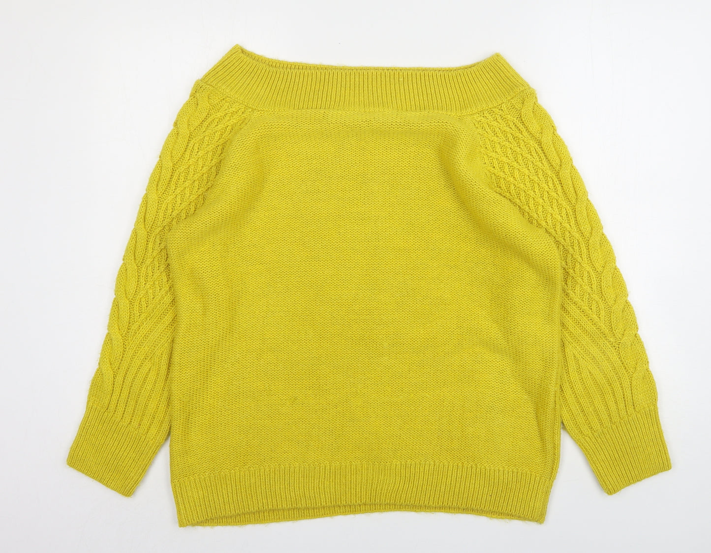 Papaya Womens Green Round Neck  Acrylic Pullover Jumper Size L