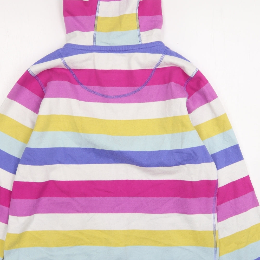 Lazy Jacks Womens Multicoloured Striped Cotton Full Zip Hoodie Size 14