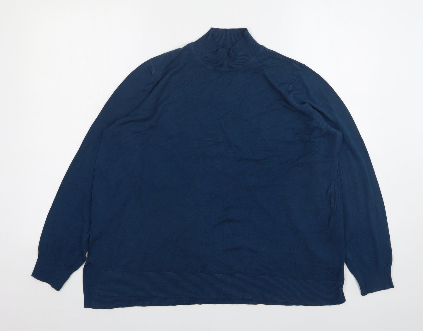 Nutmeg Womens Green High Neck  Viscose Pullover Jumper Size 20
