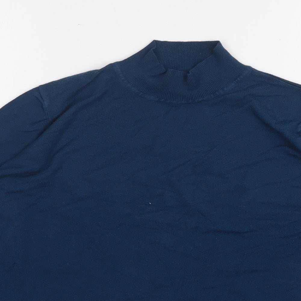 Nutmeg Womens Green High Neck  Viscose Pullover Jumper Size 20