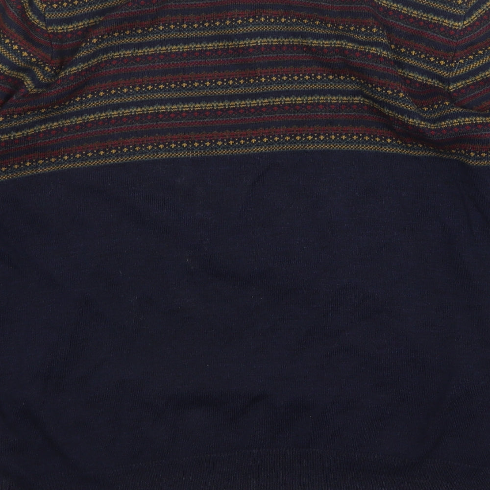 Cedar Wood State Mens Multicoloured Round Neck Fair Isle Acrylic Pullover Jumper Size M