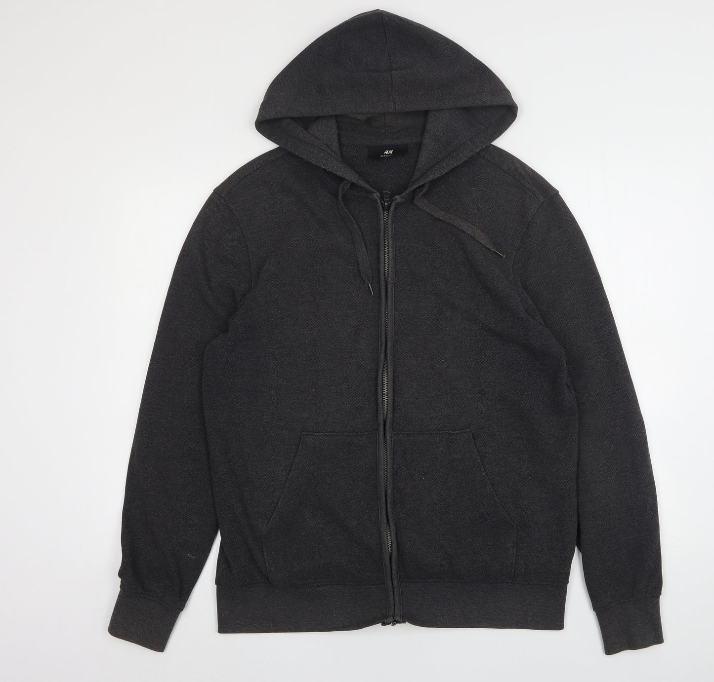 H&M Mens Grey  Cotton Full Zip Hoodie Size M