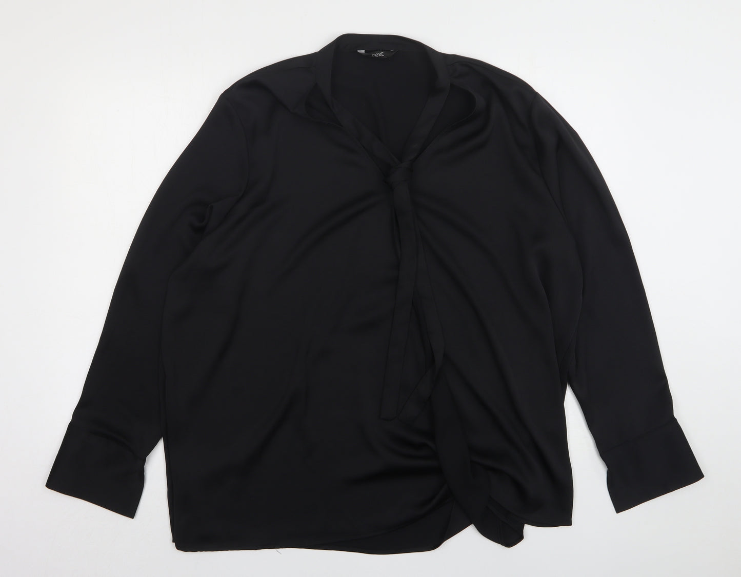 NEXT Womens Black  Polyester Basic Blouse Size 22 V-Neck