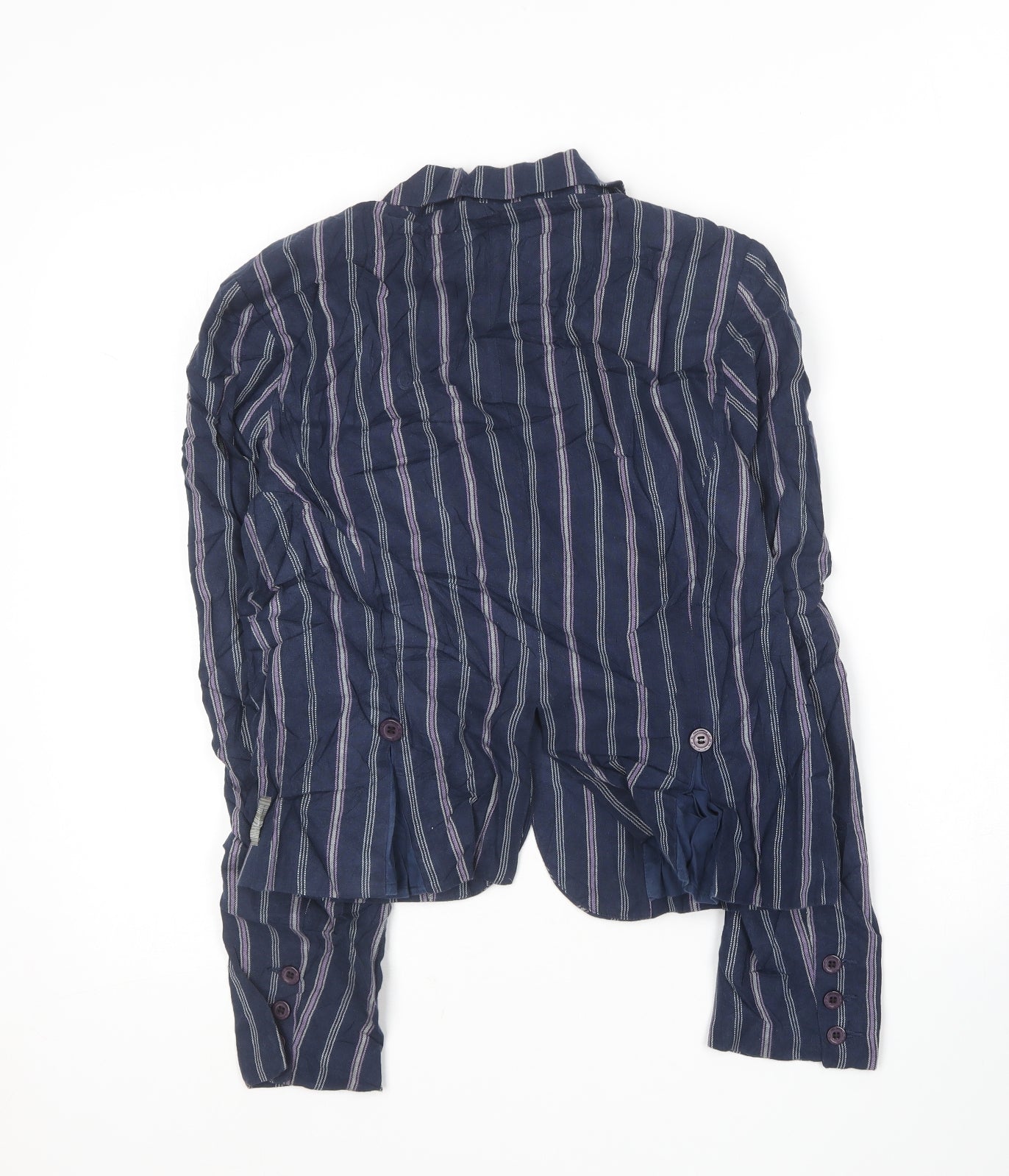 FAITHFULL THE BRAND Womens Blue Striped  Jacket Blazer Size 14
