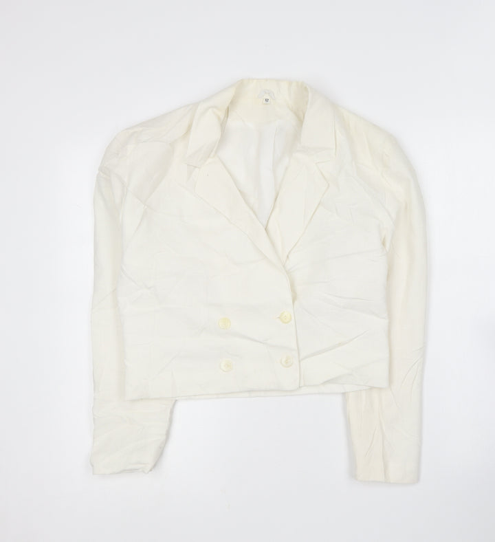 Hamells Womens White Jacket Blazer Size 12