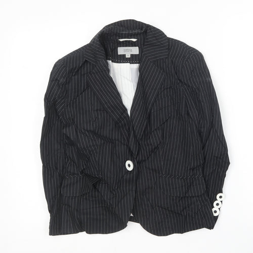 Marks and Spencer Womens Black Striped  Jacket Blazer Size 10