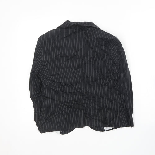 Marks and Spencer Womens Black Striped  Jacket Blazer Size 10