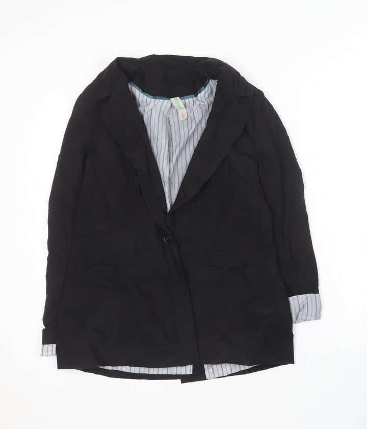 Denim & Co. Womens Black   Jacket Blazer Size 12