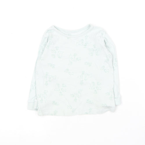 George Baby Blue Geometric Cotton Basic T-Shirt Size 12-18 Months Round Neck  - Disney