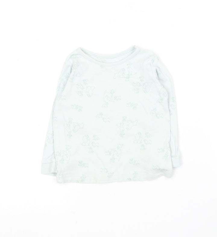 George Baby Blue Geometric Cotton Basic T-Shirt Size 12-18 Months Round Neck  - Disney
