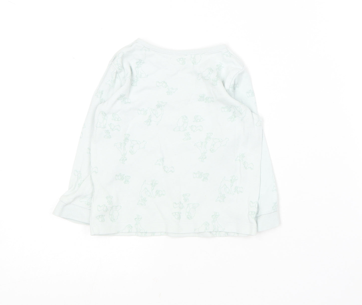 George Baby Blue Geometric Cotton Basic T-Shirt Size 12-18 Months Round Neck  - Disney