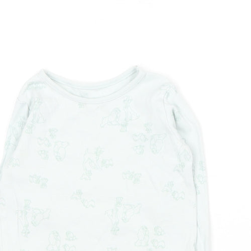 George Baby Blue Geometric Cotton Basic T-Shirt Size 12-18 Months Round Neck  - Disney