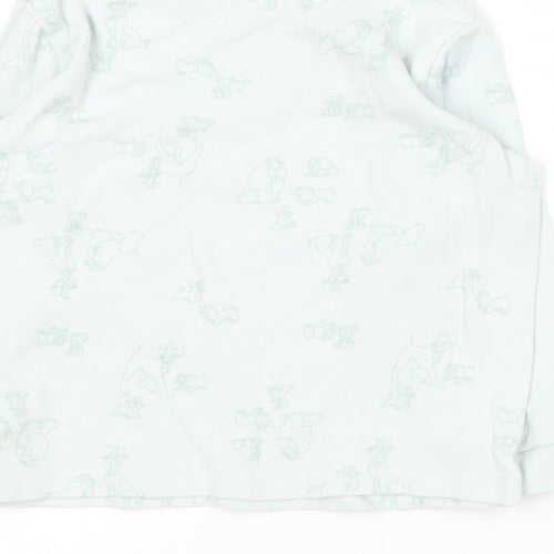 George Baby Blue Geometric Cotton Basic T-Shirt Size 12-18 Months Round Neck  - Disney