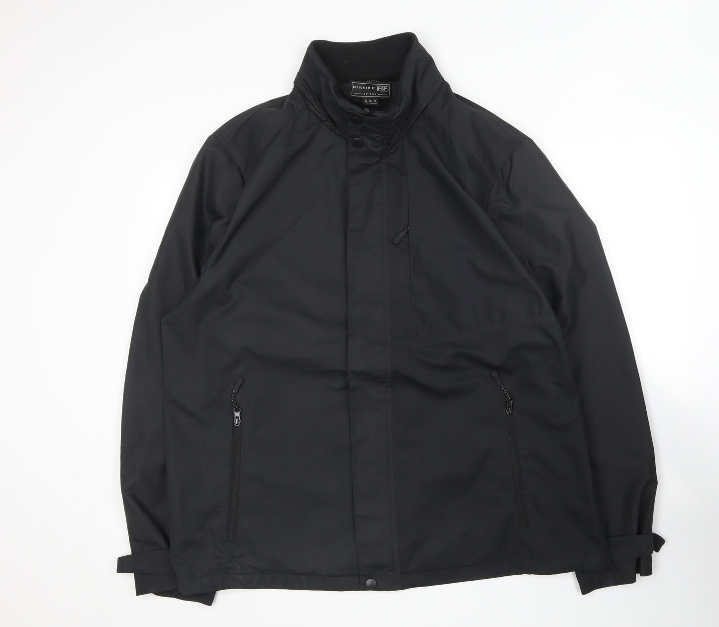 F&F Mens Black   Rain Coat Coat Size 2XL