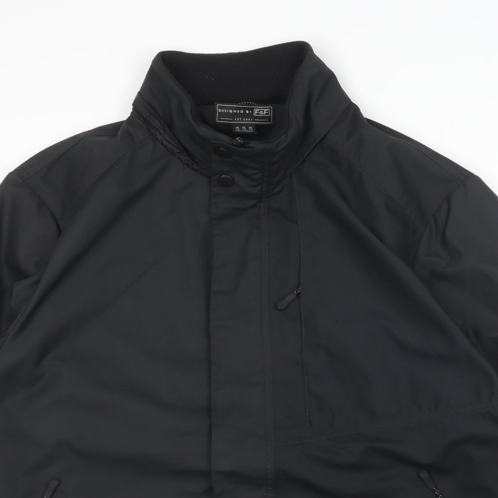 F&F Mens Black   Rain Coat Coat Size 2XL