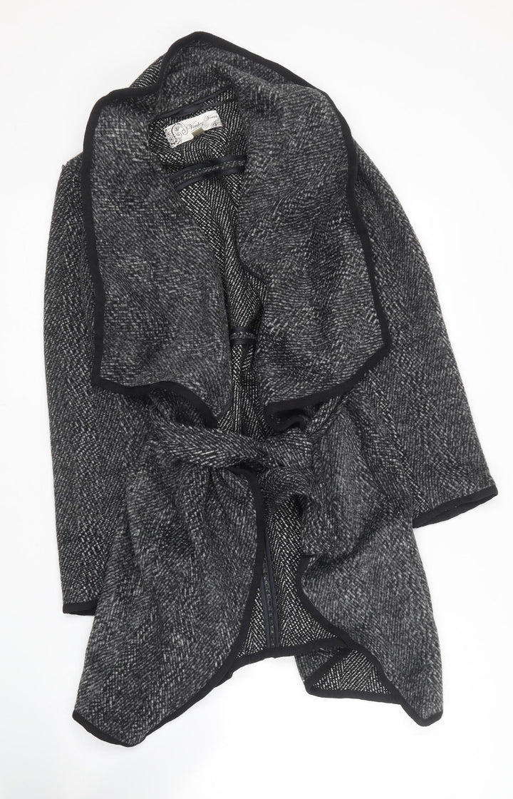 Voulez-Vous Womens Black Overcoat Coat Size 8