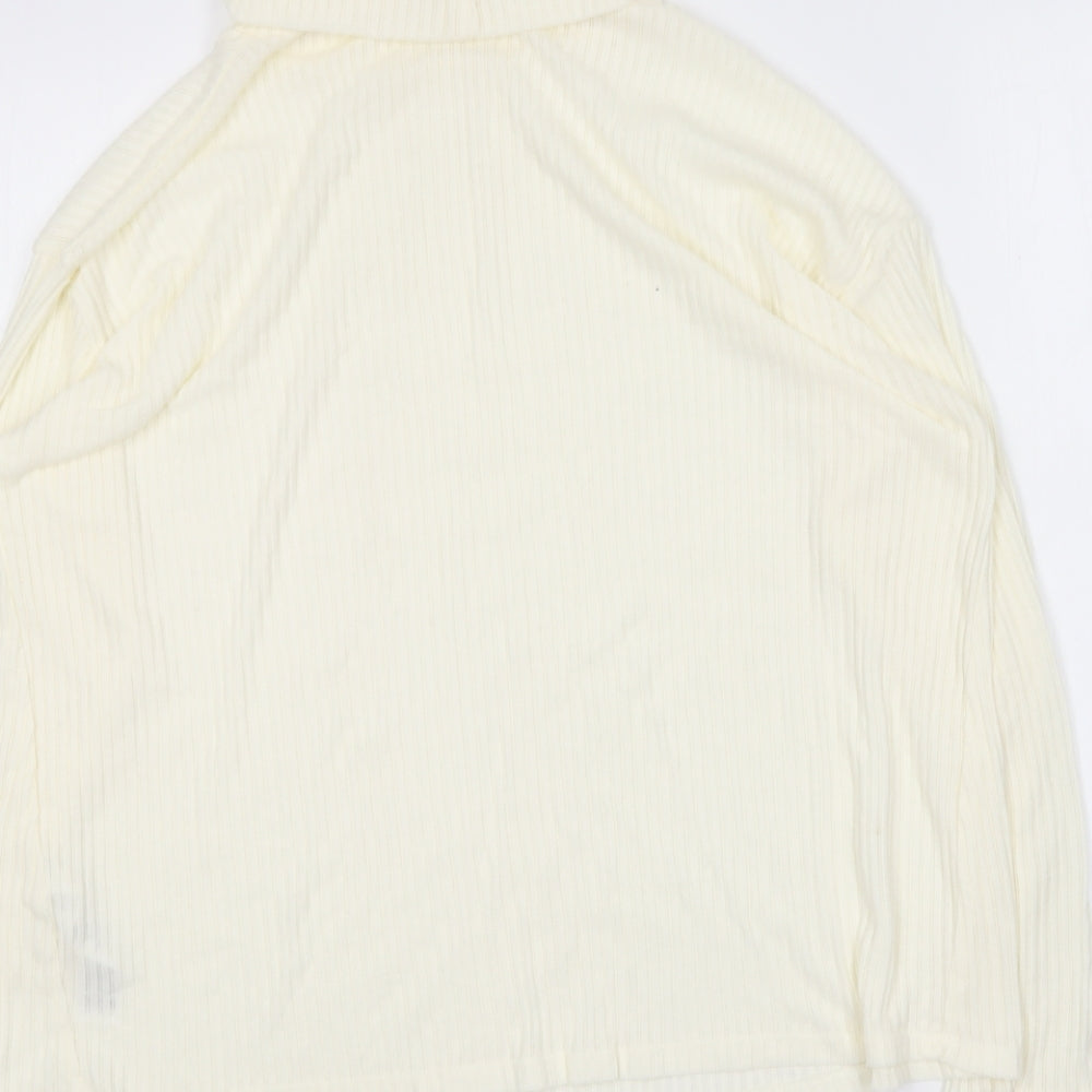 ASOS Womens Ivory Roll Neck  Polyester Pullover Jumper Size 12