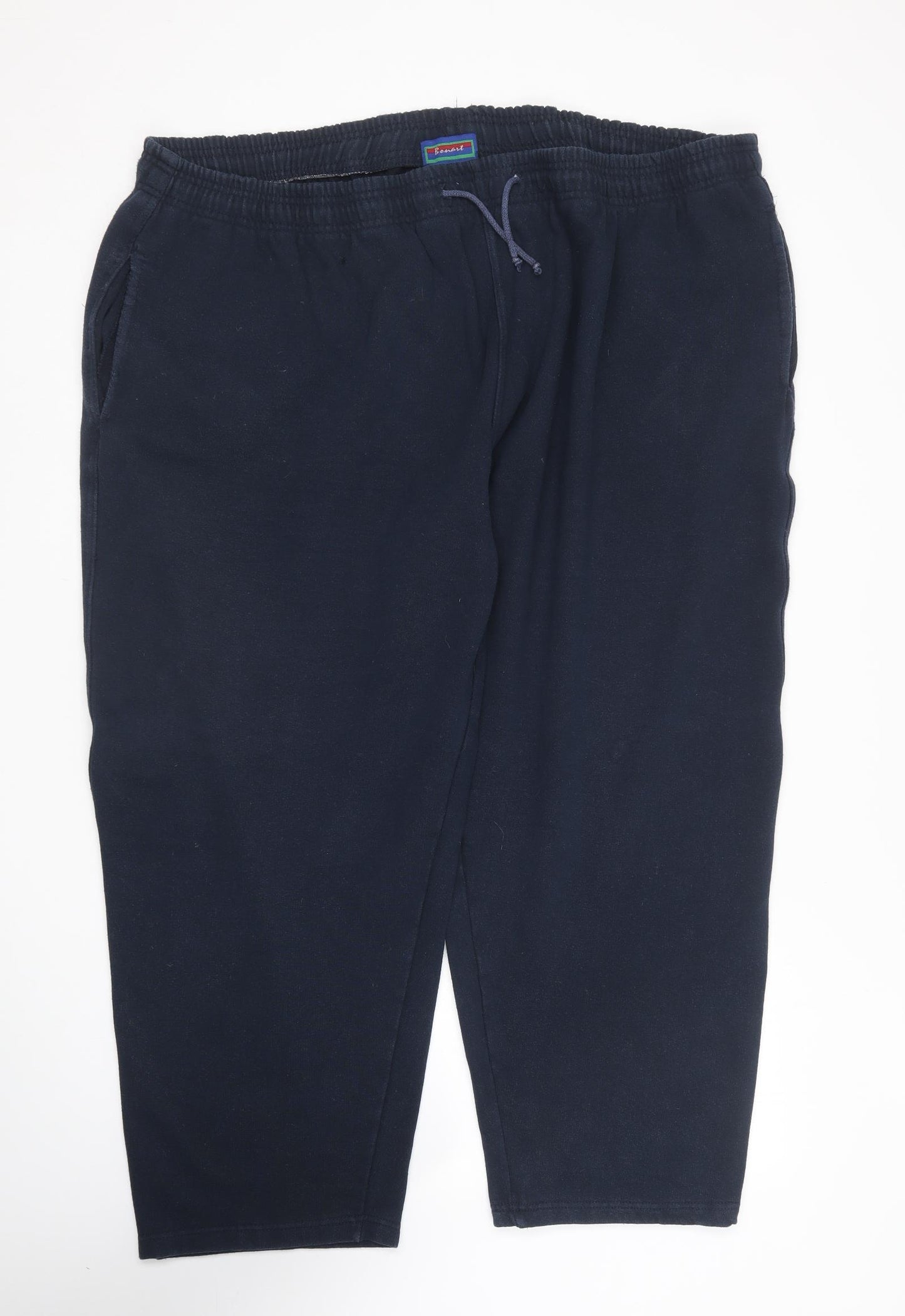 Bonart Mens Blue  Cotton Jogger Trousers Size 4XL L26 in Regular