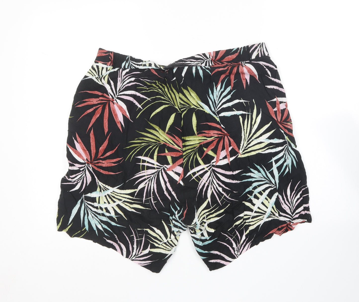 Bonmarché Womens Multicoloured Floral Viscose Sweat Shorts Size 18 L18 in Regular