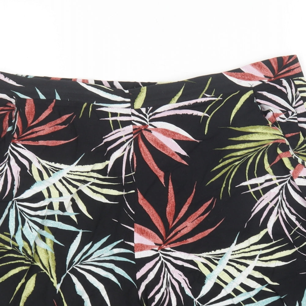 Bonmarché Womens Multicoloured Floral Viscose Sweat Shorts Size 18 L18 in Regular