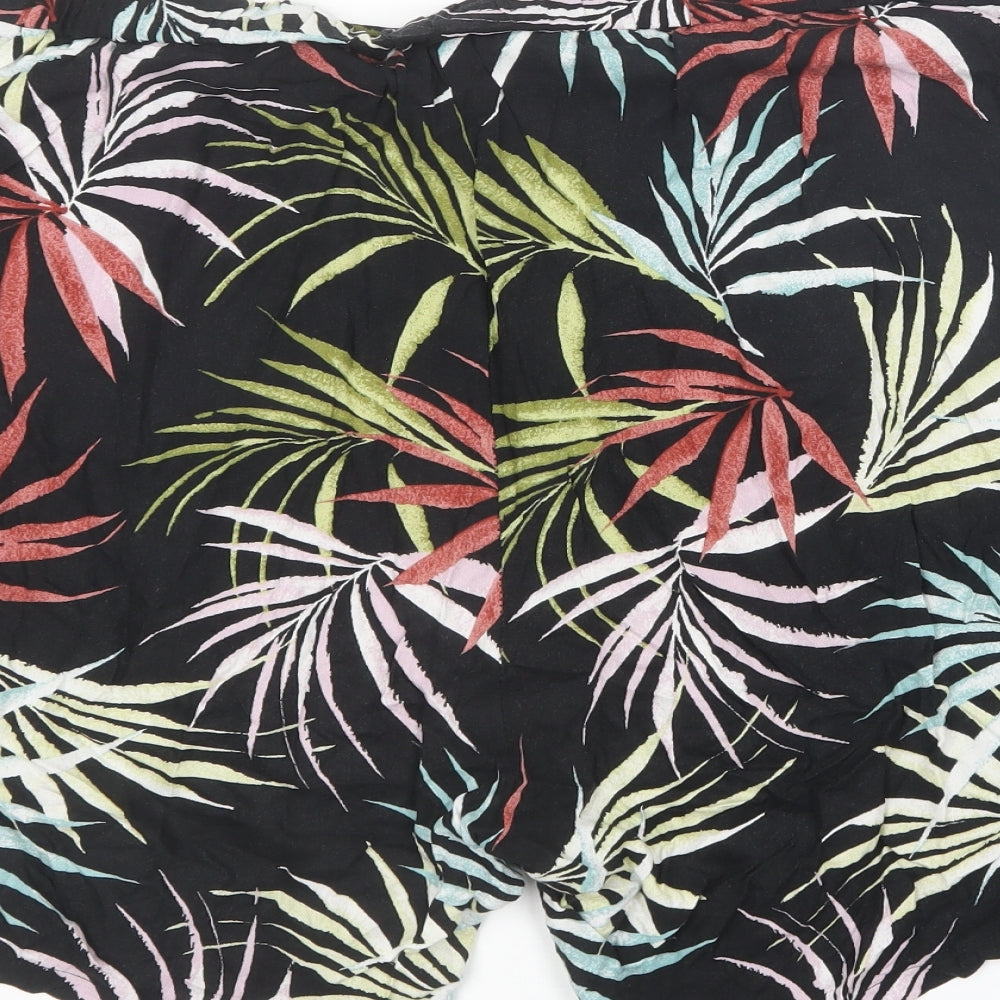 Bonmarché Womens Multicoloured Floral Viscose Sweat Shorts Size 18 L18 in Regular
