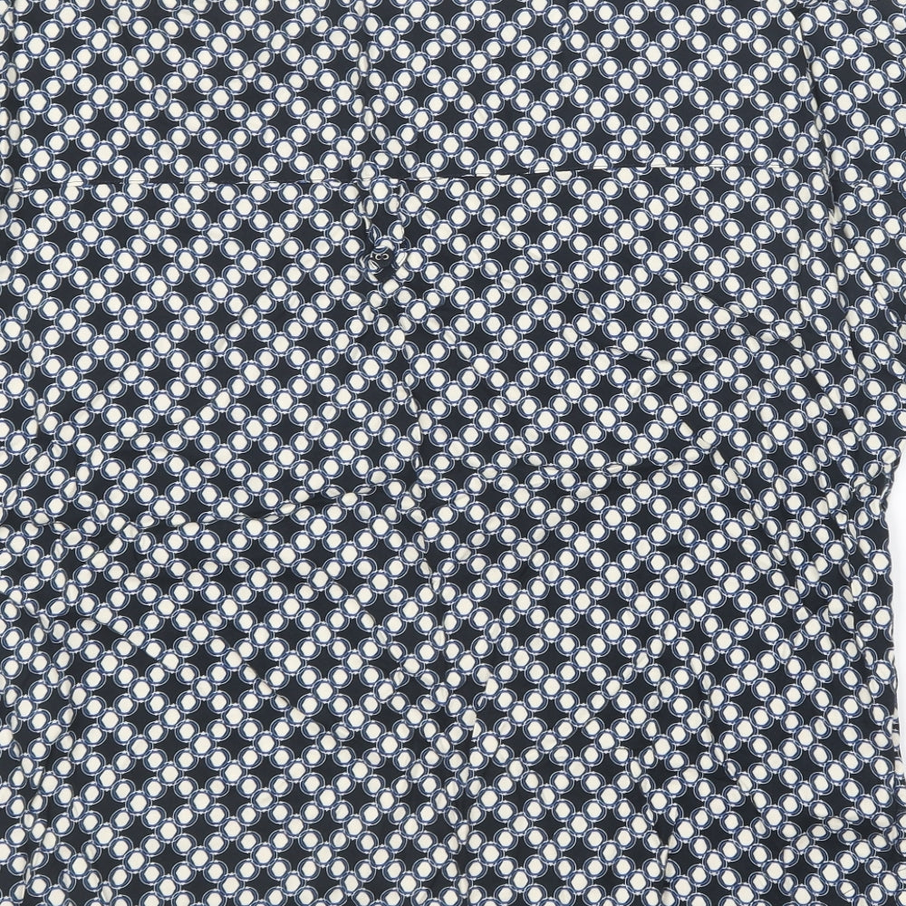 NEXT Womens Multicoloured Geometric Viscose Basic Blouse Size 14 Round Neck