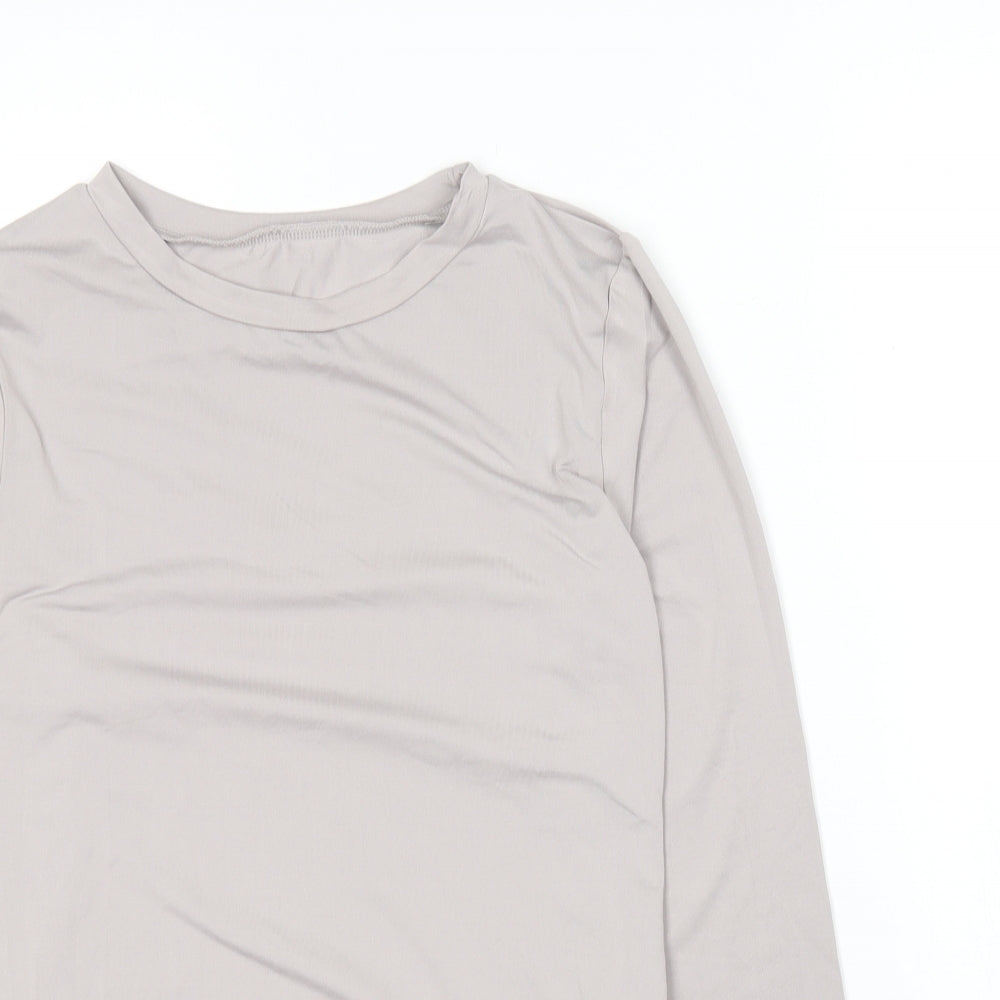 Preworn Womens Grey  Polyester Basic T-Shirt Size M Round Neck