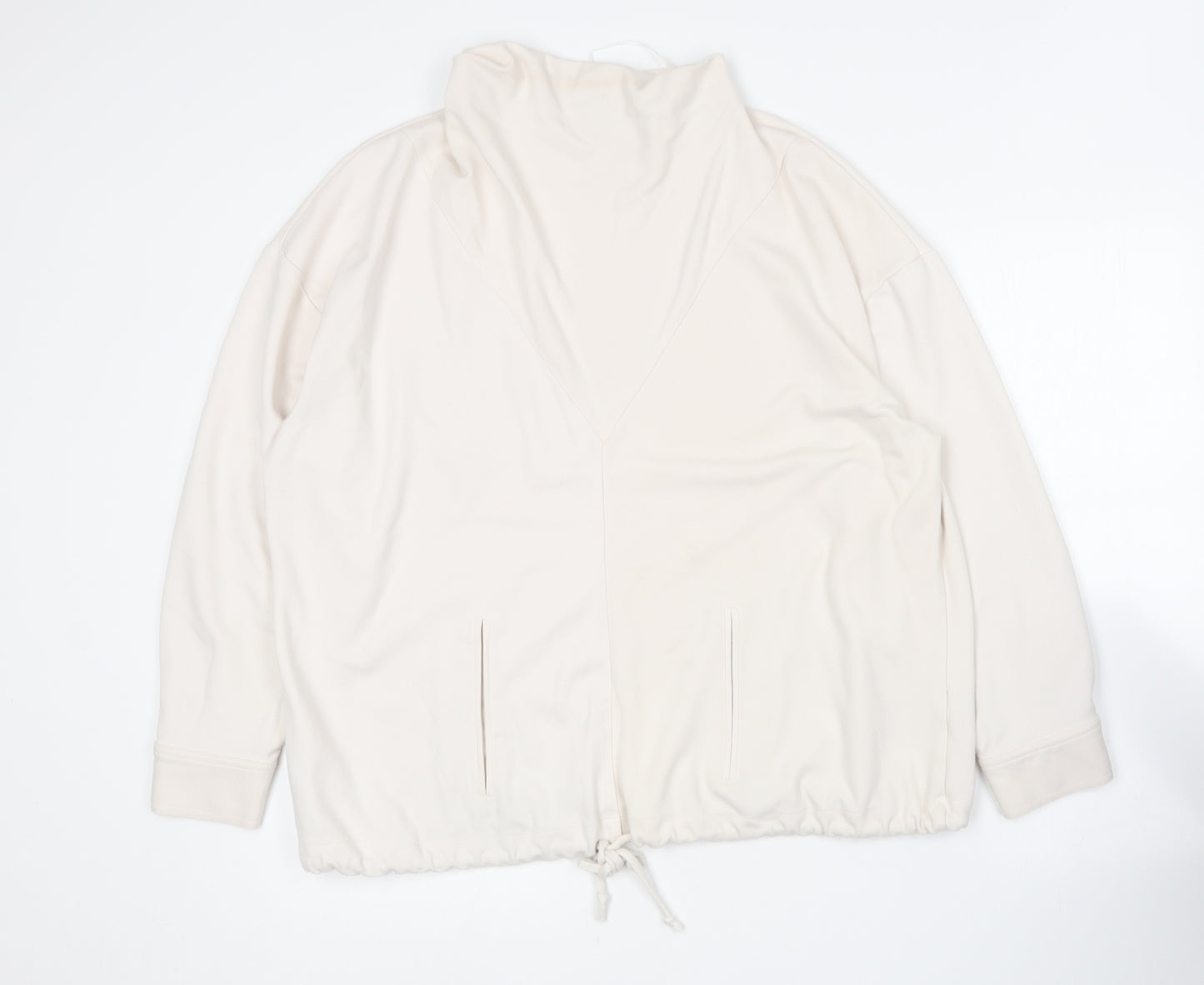 Gallery Womens Ivory Crew Neck  Viscose Pullover Jumper Size XL