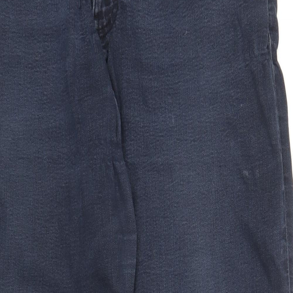 Marks and Spencer Womens Blue  Cotton Straight Jeans Size 16 L27 in Regular