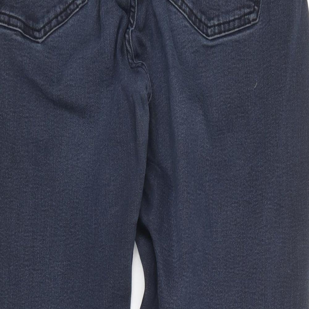 Marks and Spencer Womens Blue  Cotton Straight Jeans Size 16 L27 in Regular