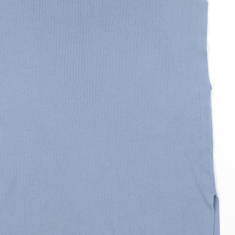 Gallery Womens Blue Round Neck  Polyester Pullover Jumper Size M