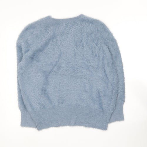 Gallery Womens Blue Round Neck  Polyamide Pullover Jumper Size L